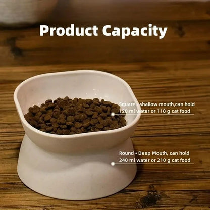 Classic Neck Protection  AntiRollover Cat Bowl Elevated HighFoot Plastic Pet Tableware With Large O 4