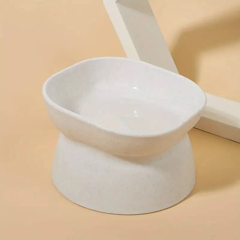 Classic Neck Protection  AntiRollover Cat Bowl Elevated HighFoot Plastic Pet Tableware With Large O 6
