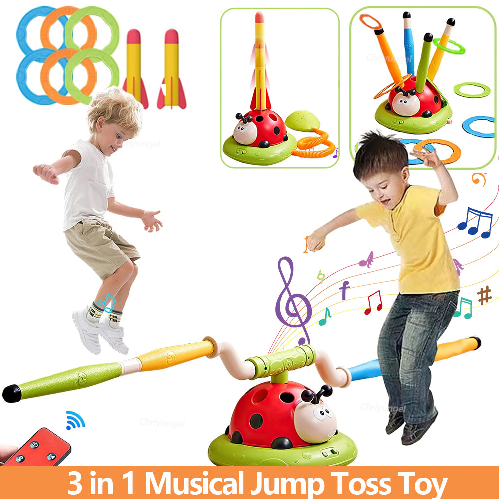 Toss Ring Game & Rocket Launcher Toy Active Play Sports Set for Kids Outdoor Summer Toys & Gift for Kids