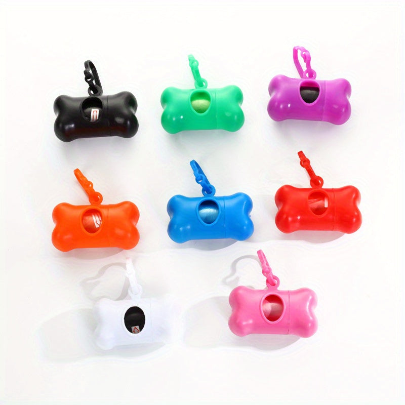 Portable BoneShaped Dog Poop Bag Holder Colorful Pet Waste Dispenser With Disposable Bags For Walki 2