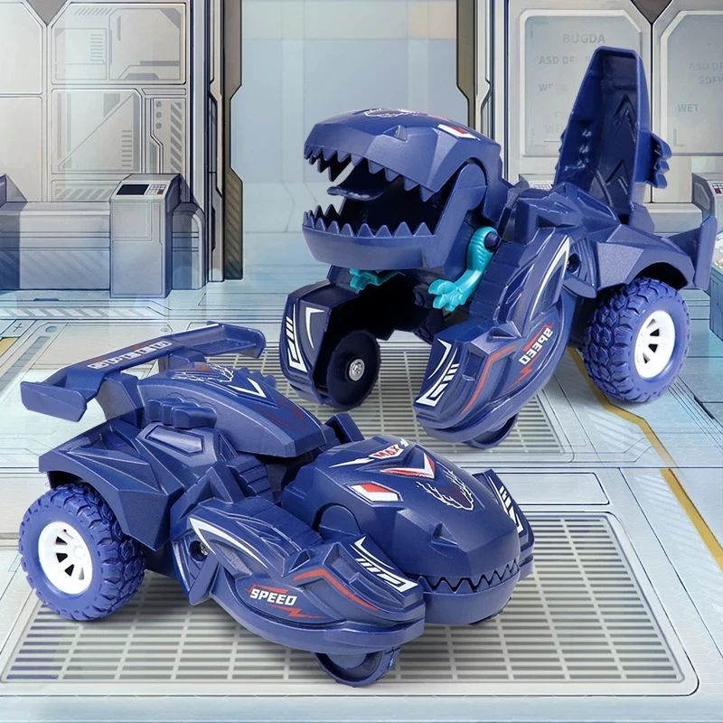 Dinosaur Deformation Car Model Toy for Boys, One Step Action Transformation Mini Vehicle, Best Gift for Kids