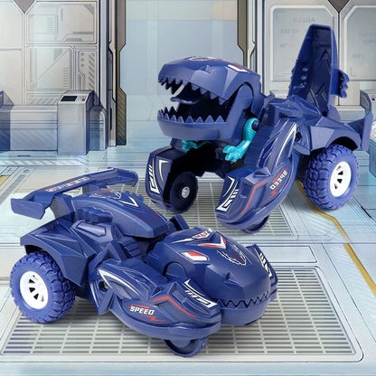 Dinosaur Deformation Car Model Toy for Boys, One Step Action Transformation Mini Vehicle, Best Gift for Kids