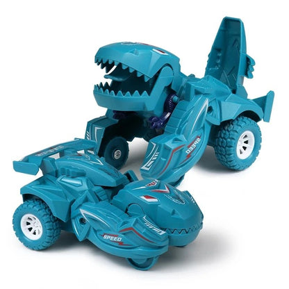 Dinosaur Deformation Car Model Toy For Boys One Step Action Transformation Mini Vehicle Best Gift F 1