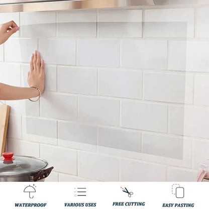 Transparent Kitchen Oil Proof Wall Sticker  HeatResistant Self Adhesive Wallpaper For Stove  Cabine 3