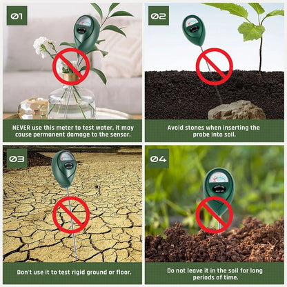 Soil Moisture Meter Gardening Soil Hygrometer Sensor For House Plants  Lawn BatteryFree Water Level 3