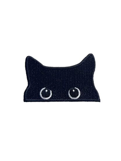Embroidered Black Cat Iron On Patch For Clothing Cute Jacket  Jeans Decoration 1