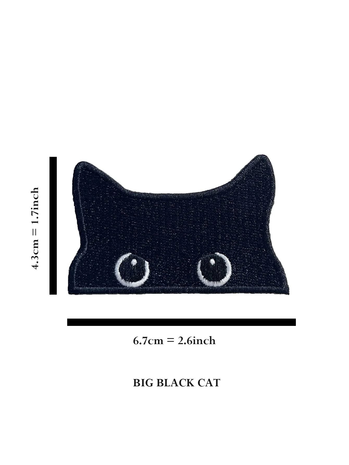 Embroidered Black Cat Iron On Patch For Clothing Cute Jacket  Jeans Decoration 2