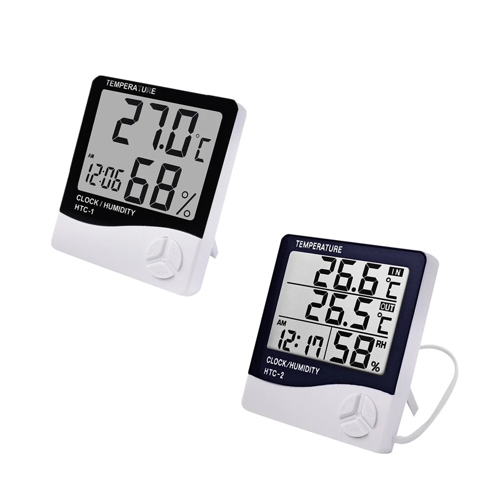 Digital Thermometer Hygrometer HTC1HTC2 Indoor Outdoor Temperature Humidity Monitor With LCD Displa 1