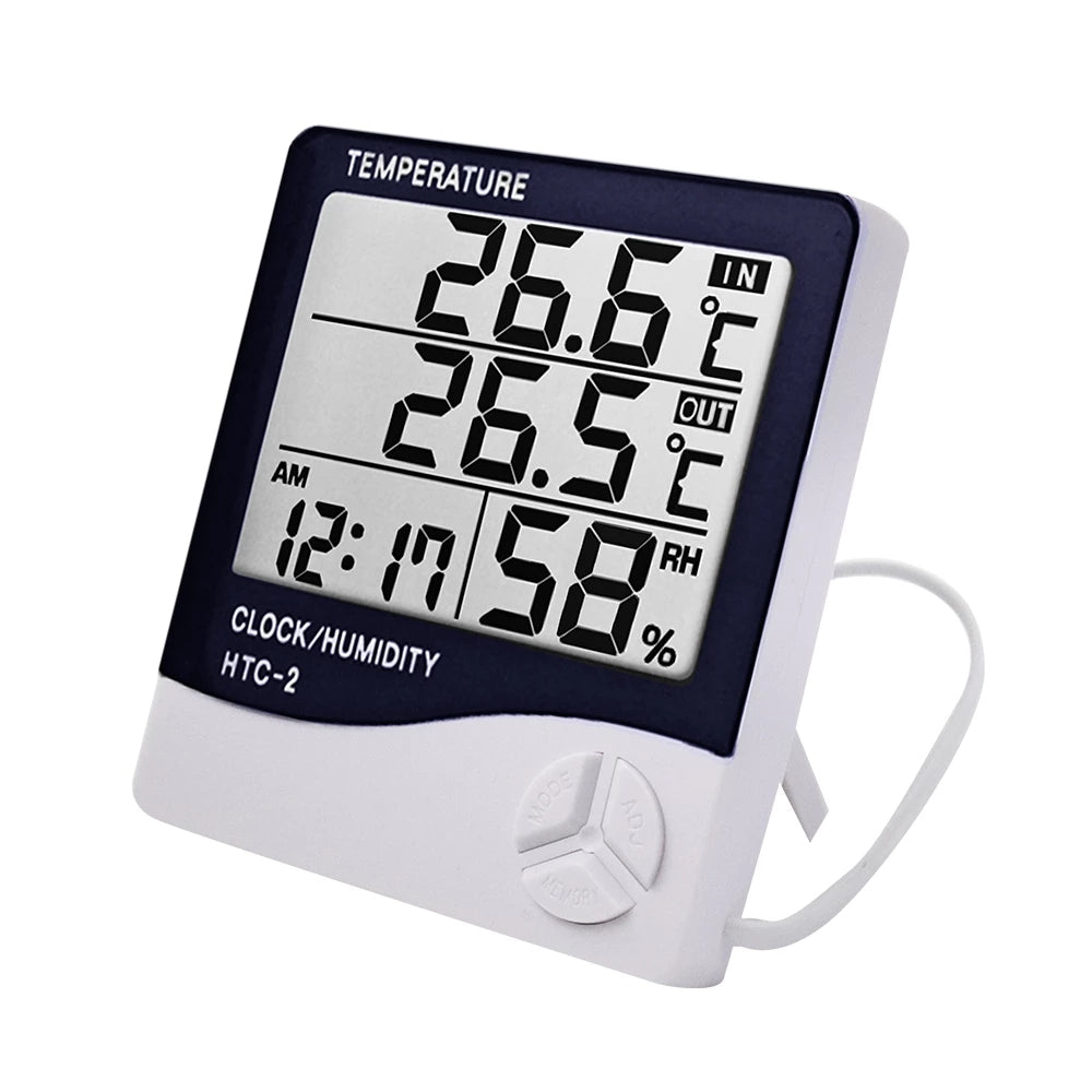 Digital Thermometer Hygrometer HTC1HTC2 Indoor Outdoor Temperature Humidity Monitor With LCD Displa 3