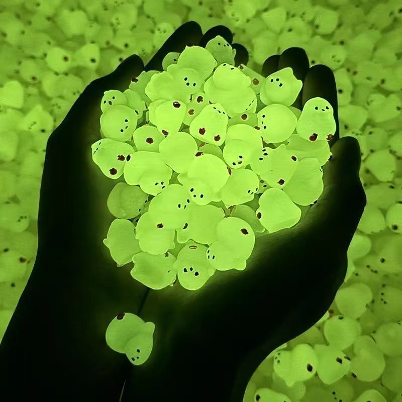 Mini Fluorescent Chicken Moss Toy, Glow-in-the-Dark Miniature Chick Figurines for Fairy Garden & Home Decor