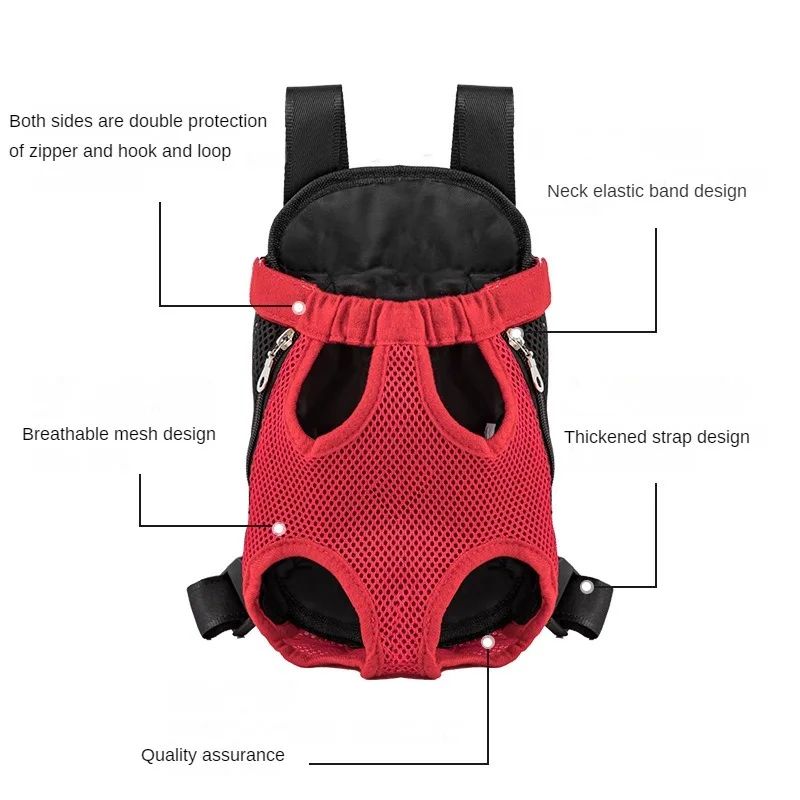 Double Shoulder Breathable Portable Travel Pet Dog Carrier Backpack Mesh Carrier Front Bag For Smal 3