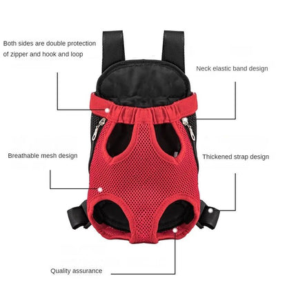 Double Shoulder Breathable Portable Travel Pet Dog Carrier Backpack Mesh Carrier Front Bag For Smal 3