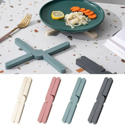 Heat Resistant Foldable Dining Table Mat, Non-Slip Pot & Pan Placemat, Dish Plate Holder, Kitchen Tool Table Mat