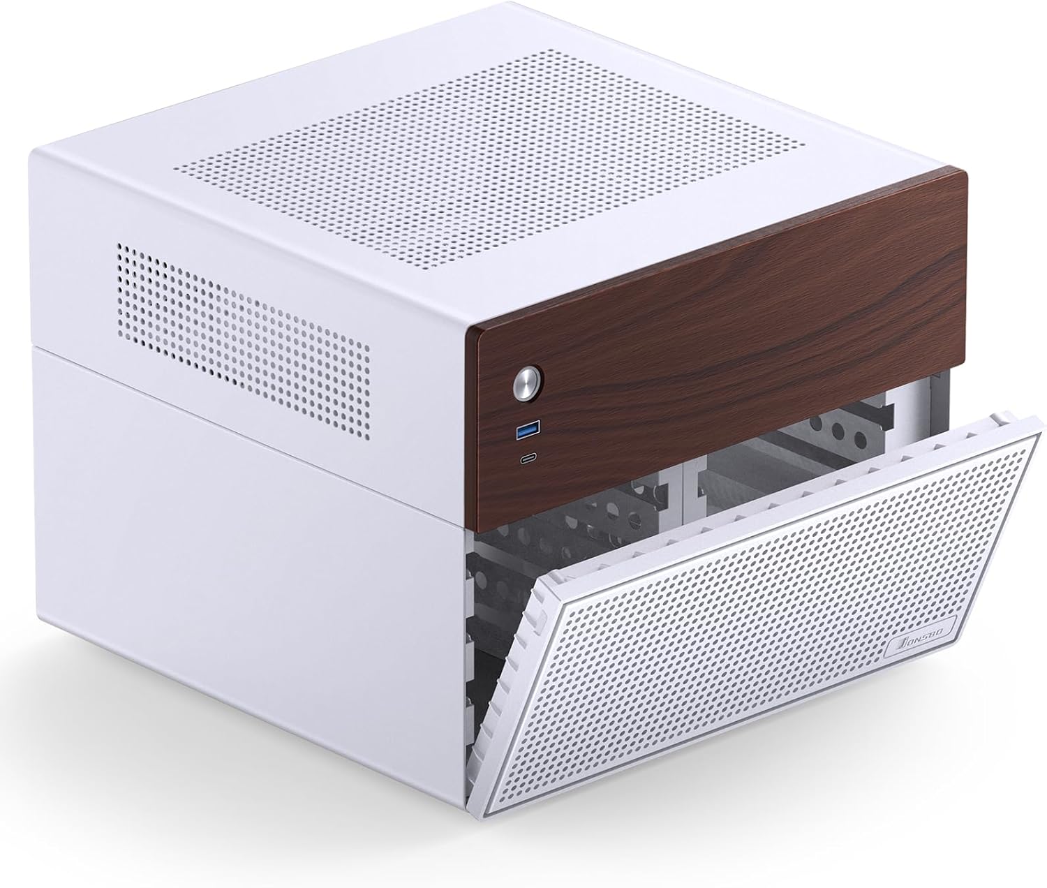 Jonsbo N4 Black NAS Chassis  Compact 8Bay MicroATX Case With Walnut Panel 11