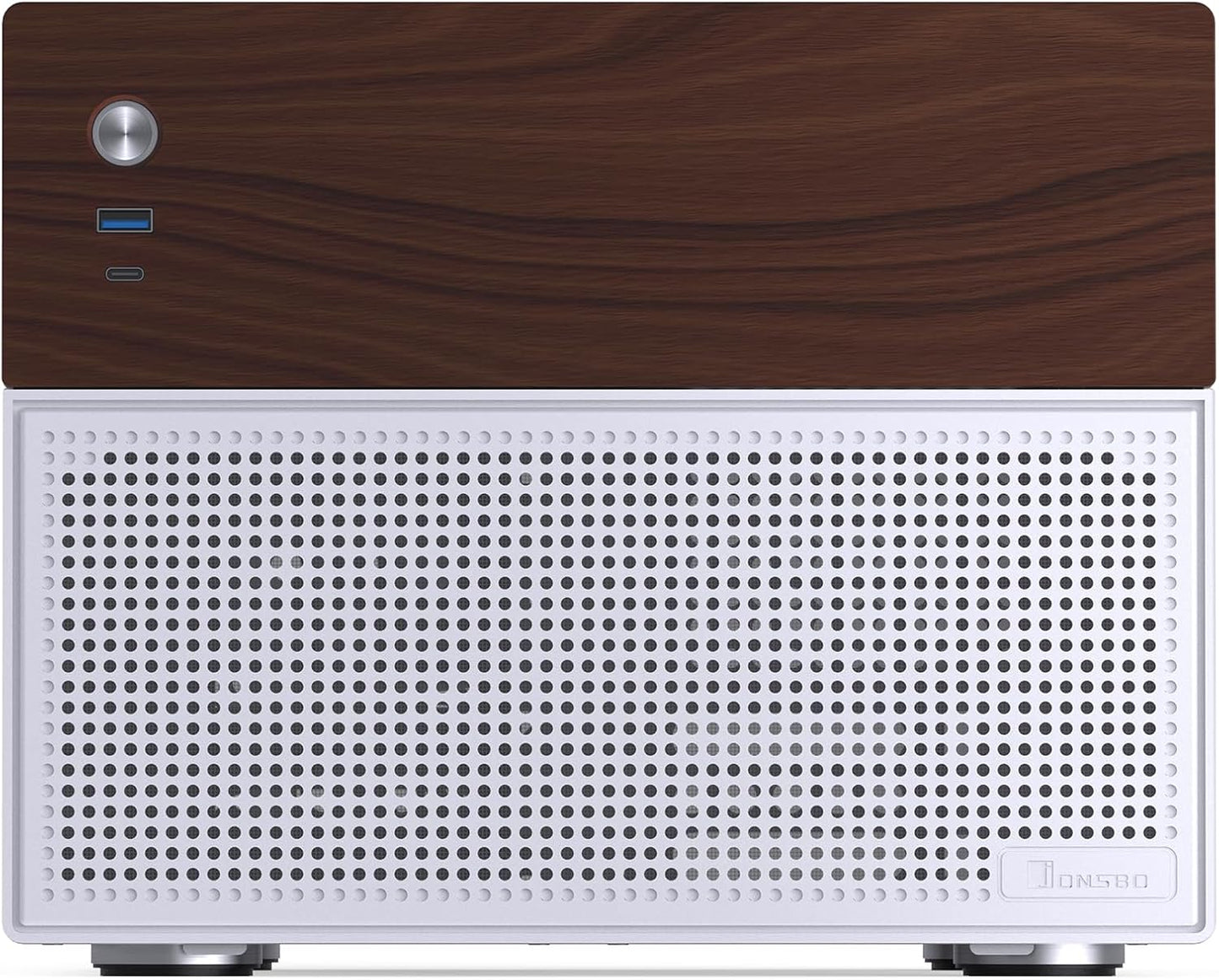 Jonsbo N4 Black NAS Chassis  Compact 8Bay MicroATX Case With Walnut Panel 14
