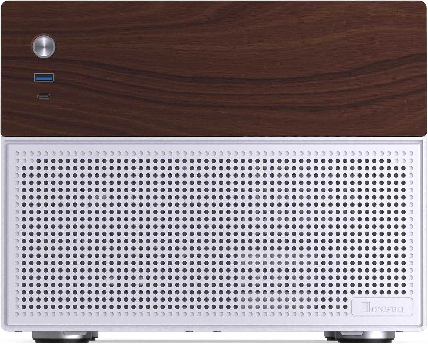 Jonsbo N4 Black NAS Chassis  Compact 8Bay MicroATX Case With Walnut Panel 14