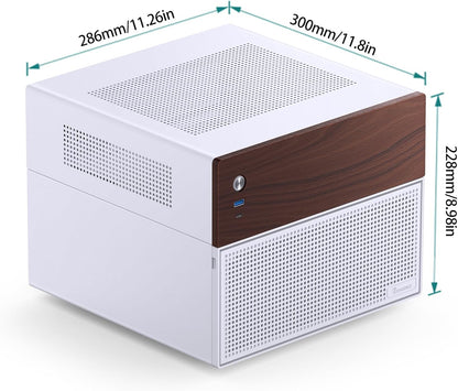 Jonsbo N4 Black NAS Chassis  Compact 8Bay MicroATX Case With Walnut Panel 9