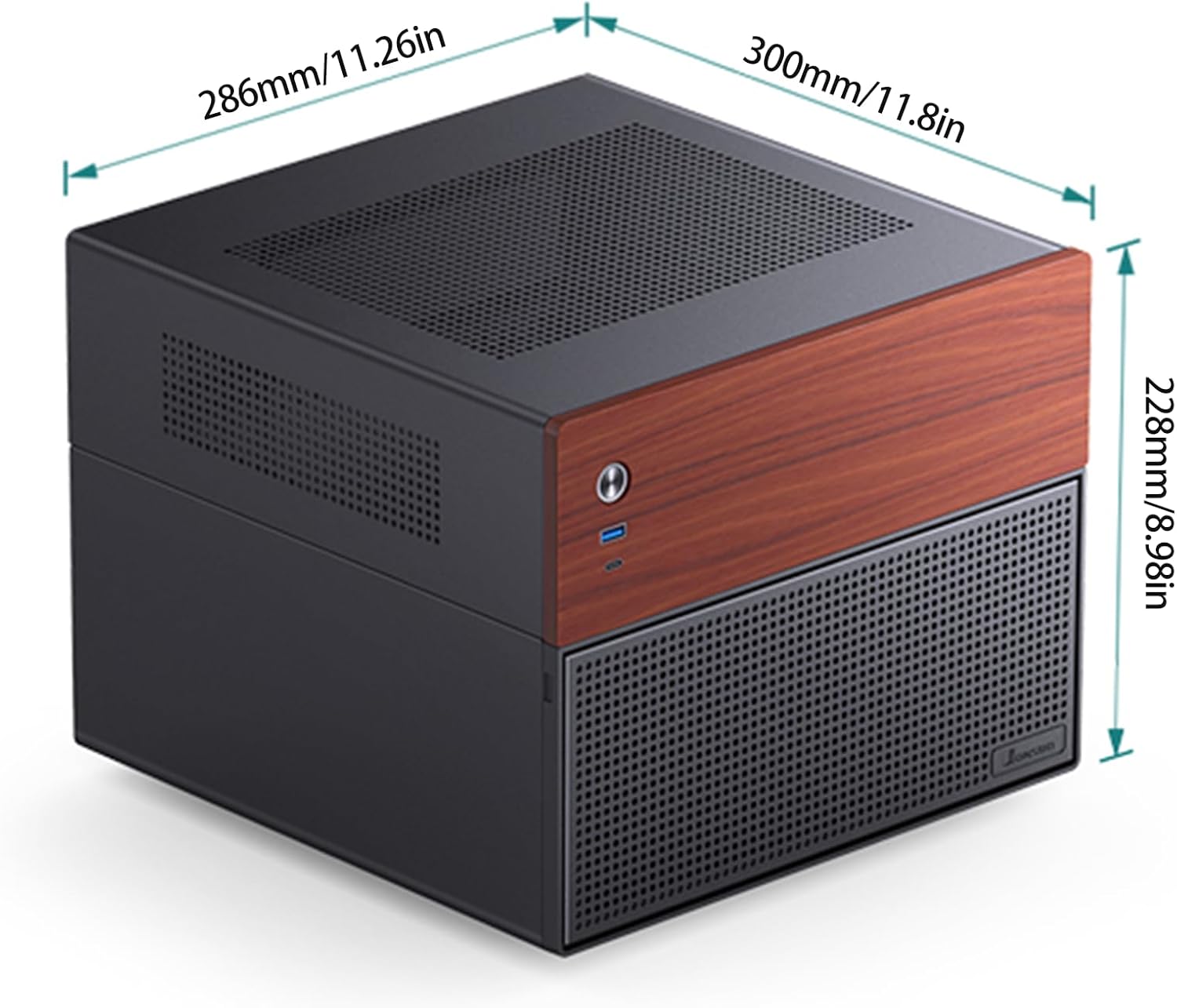 Jonsbo N4 Black NAS Chassis  Compact 8Bay MicroATX Case With Walnut Panel 6