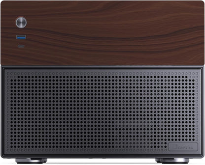 Jonsbo N4 Black NAS Chassis – Compact 8-Bay Micro-ATX Case with Walnut Panel