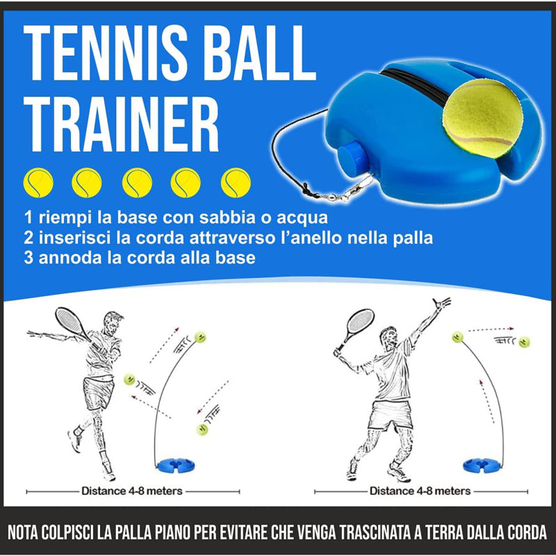 Tennis Training Ball Professional Rebound Ball Trainer for Self-Study & Indoor/Outdoor Practice