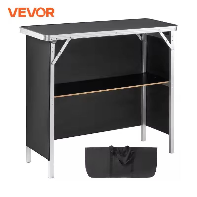 Folding Portable Bar Table With Carrying Case And Skirt 3