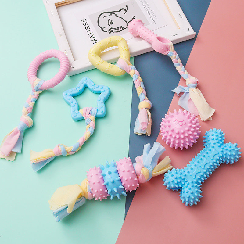 Durable Dog Chew Toys For Small Breeds TPR Knot Teething Puppy Toys For Teeth Cleaning  Boredom Rel 1