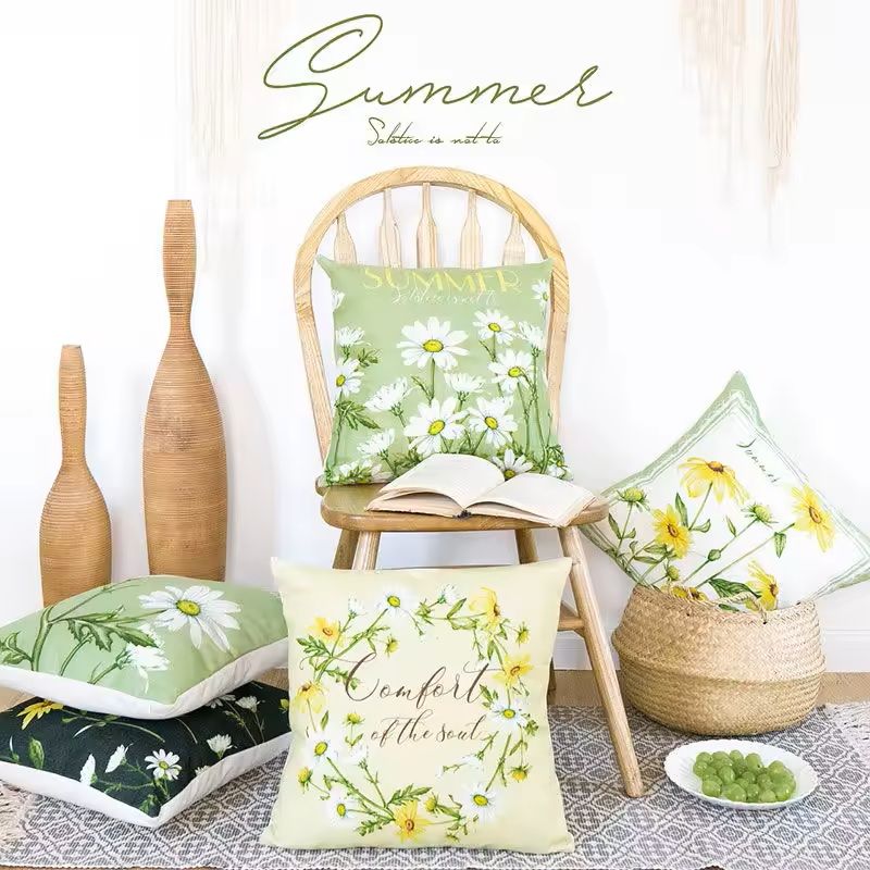 Green Throw Pillow Cover For Sofa Bed Or Car 3