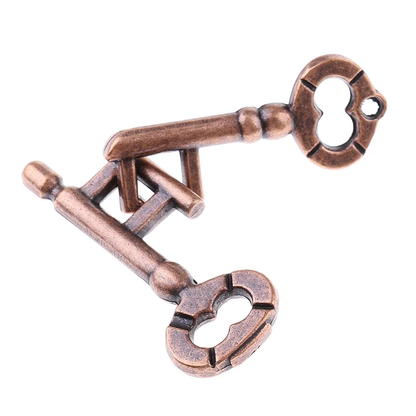 Key Lock Puzzles IQ Brain Teaser Metal Puzzle for Adults Kids Intellectual Challenge Gam