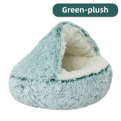 Winter Plush Pet Bed Semi Enclosed Cat  Dog Nest With Warm Comforter For AutumnWinter 5