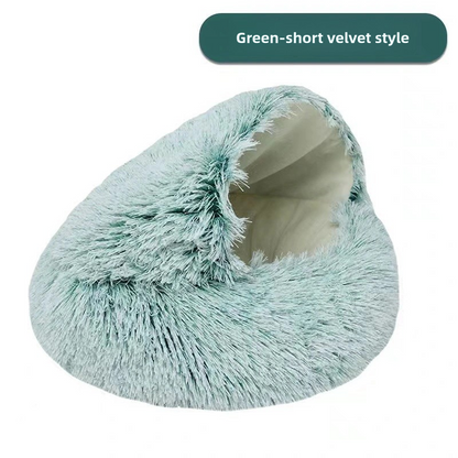 Winter Plush Pet Bed Semi Enclosed Cat  Dog Nest With Warm Comforter For AutumnWinter 7