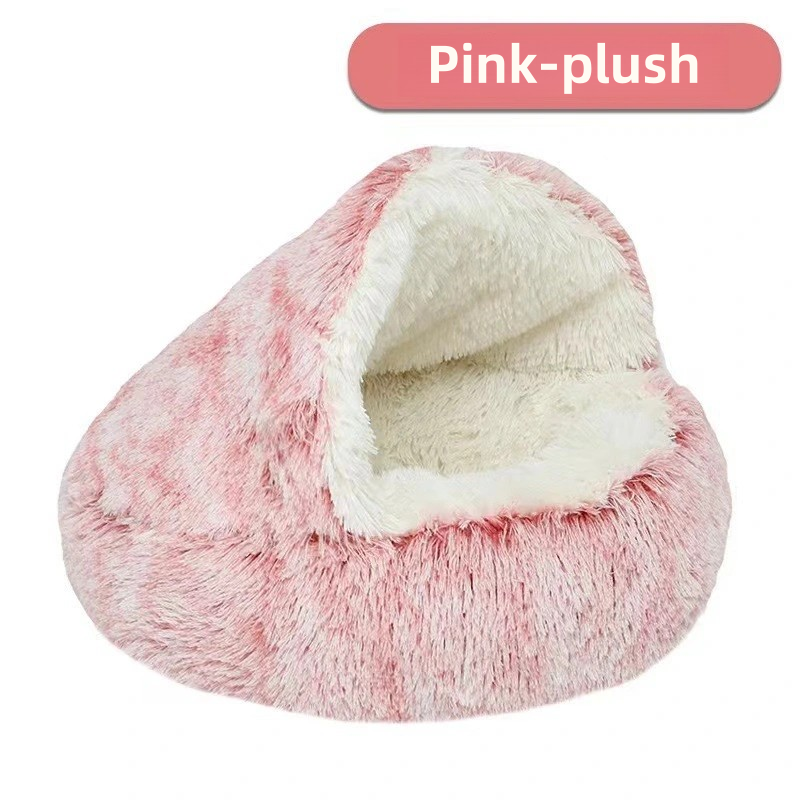 Winter Plush Pet Bed Semi Enclosed Cat  Dog Nest With Warm Comforter For AutumnWinter 13