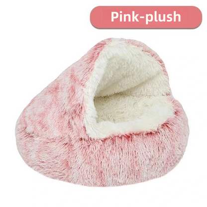 Winter Plush Pet Bed Semi Enclosed Cat  Dog Nest With Warm Comforter For AutumnWinter 13
