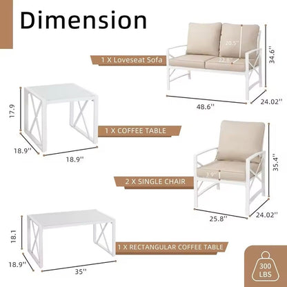 Outdoor Patio Furniture Sectional Set With Coffee Table 11