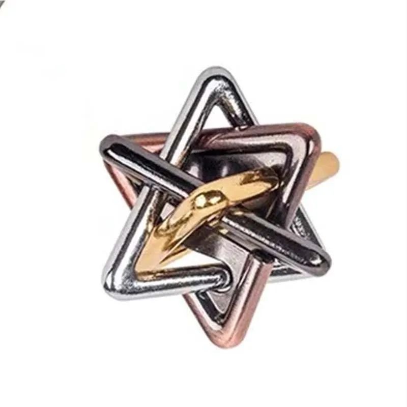 Mind Triangle IQ Brain Teaser Puzzle Metal Quebra Cabeca Rompecabezas Juegos De Ingenio Toy For Adu 2