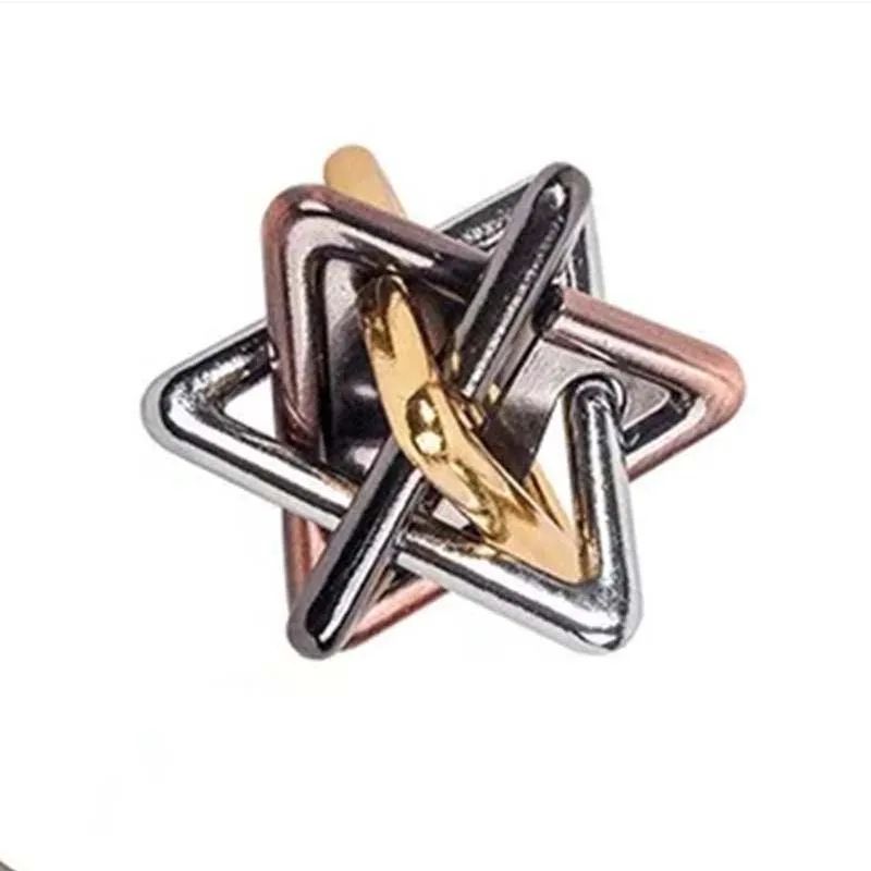 Mind Triangle IQ Brain Teaser Puzzle Metal Quebra Cabeca Rompecabezas Juegos De Ingenio Toy For Adu 3