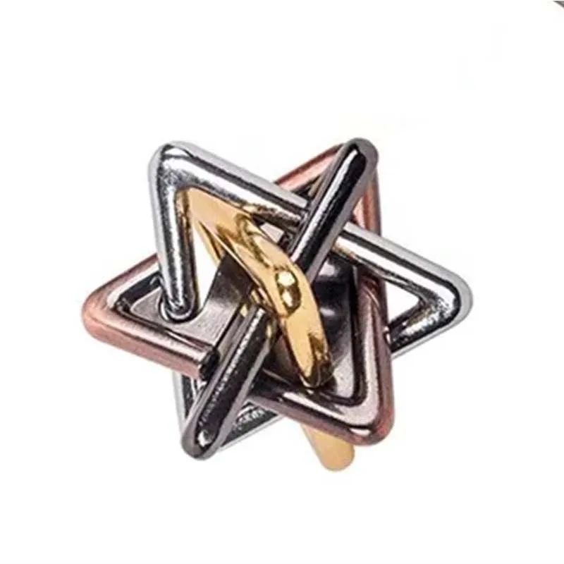 Mind Triangle IQ Brain Teaser Puzzle Metal Quebra Cabeca Rompecabezas Juegos De Ingenio Toy For Adu 4