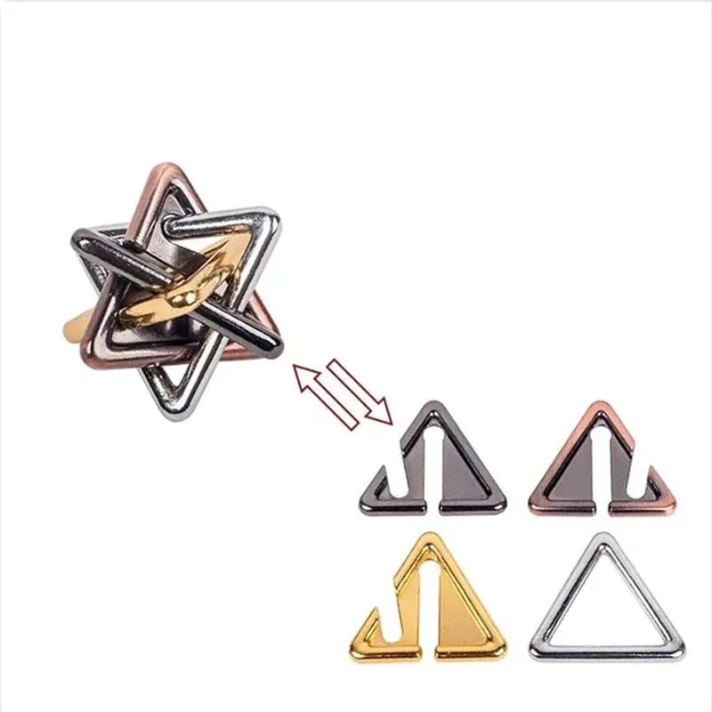 Mind Triangle IQ Brain Teaser Puzzle Metal Quebra Cabeca Rompecabezas Juegos De Ingenio Toy For Adu 6