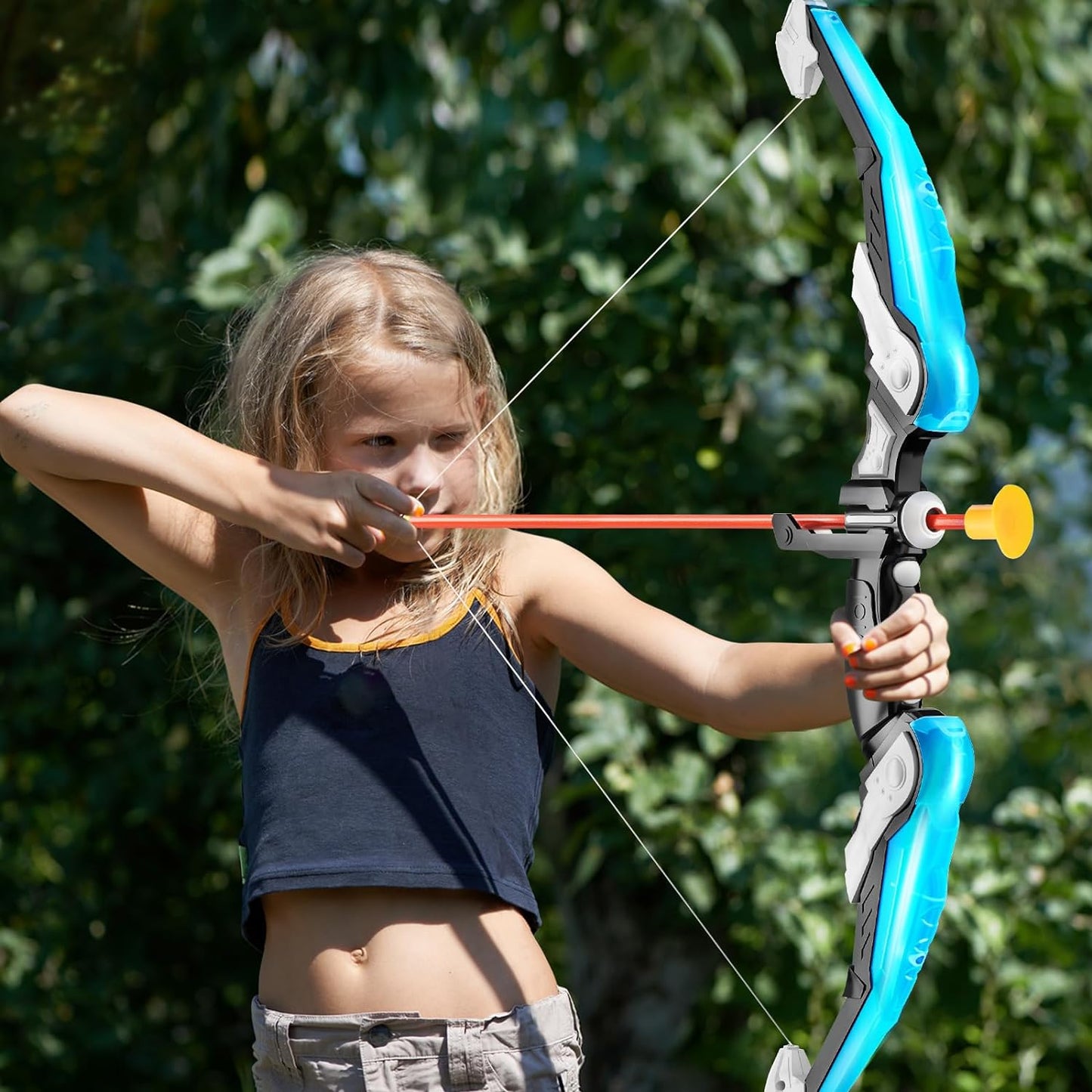 Kids Bow and Arrow Set LED Light Up Toy Archery Set for Outdoor Adventure & Sports Fun