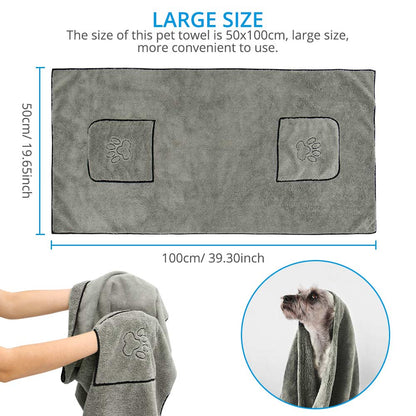 Super Absorbent Dog Towel Bathrobe QuickDrying Microfiber Pet Towel For Dogs  Cats 2