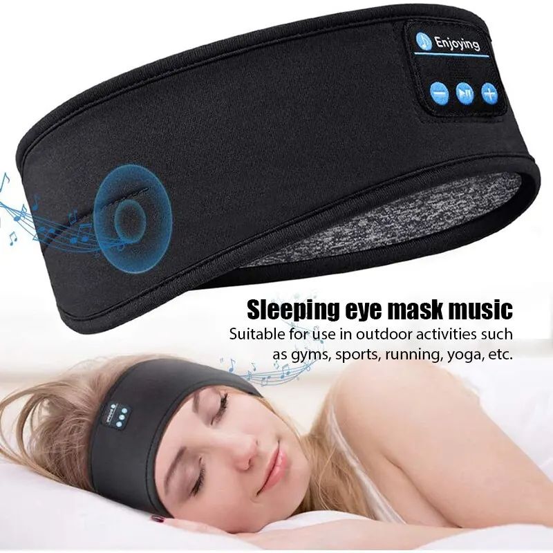 Bluetooth Earphones Sports Sleeping Headband Elastic Wireless Headphones with Music Eye Mask Noise Cancelling Bluetooth