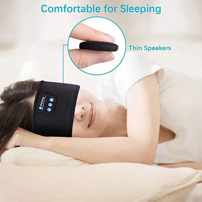 Bluetooth Earphones Sports Sleeping Headband Elastic Wireless Headphones With Music Eye Mask Noise  1