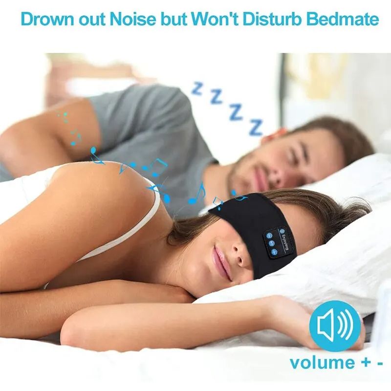 Bluetooth Earphones Sports Sleeping Headband Elastic Wireless Headphones With Music Eye Mask Noise  4
