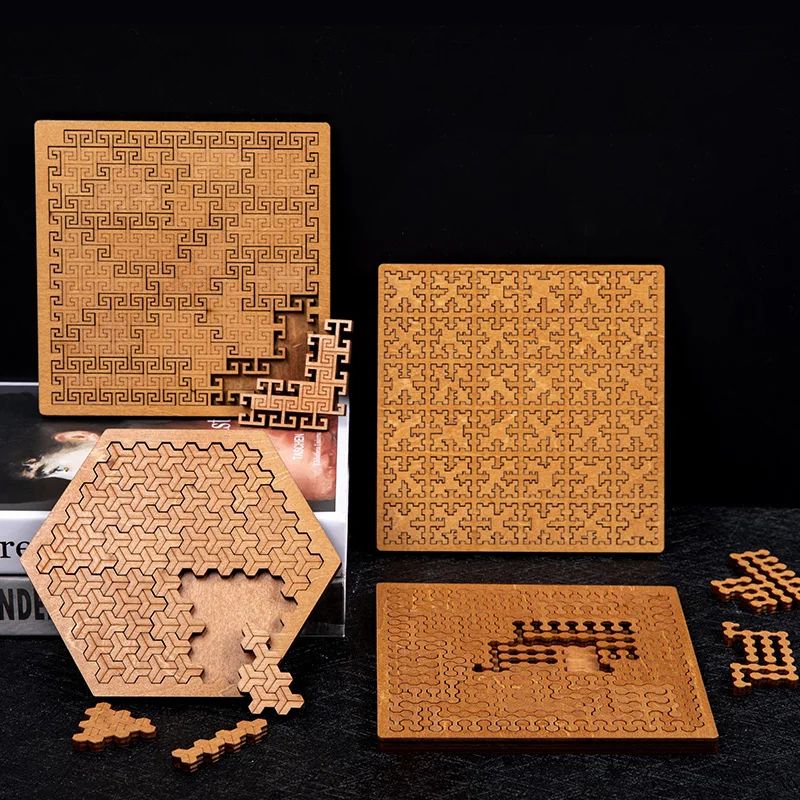 Impossible Wooden Puzzle IQ Puzzles for Adults, Brain-Teaser Ten Level Jigsaw Tangram Board Game, Educational Logic Toy