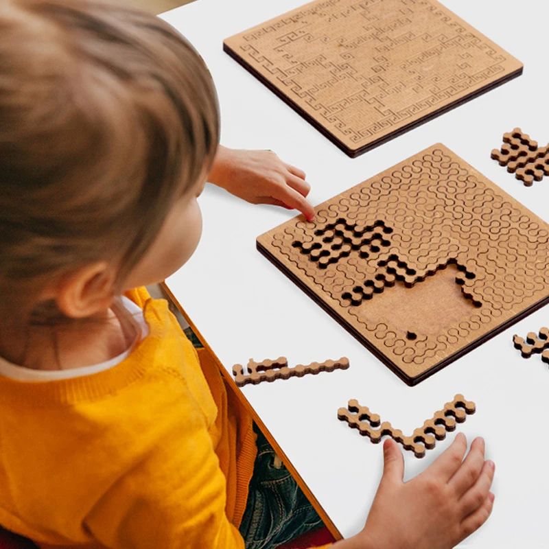 Impossible Wooden Puzzle IQ Puzzles For Adults BrainTeaser Ten Level Jigsaw Tangram Board Game Educ 1