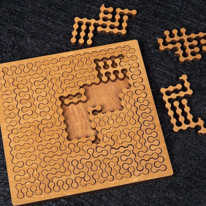 Impossible Wooden Puzzle IQ Puzzles For Adults BrainTeaser Ten Level Jigsaw Tangram Board Game Educ 3