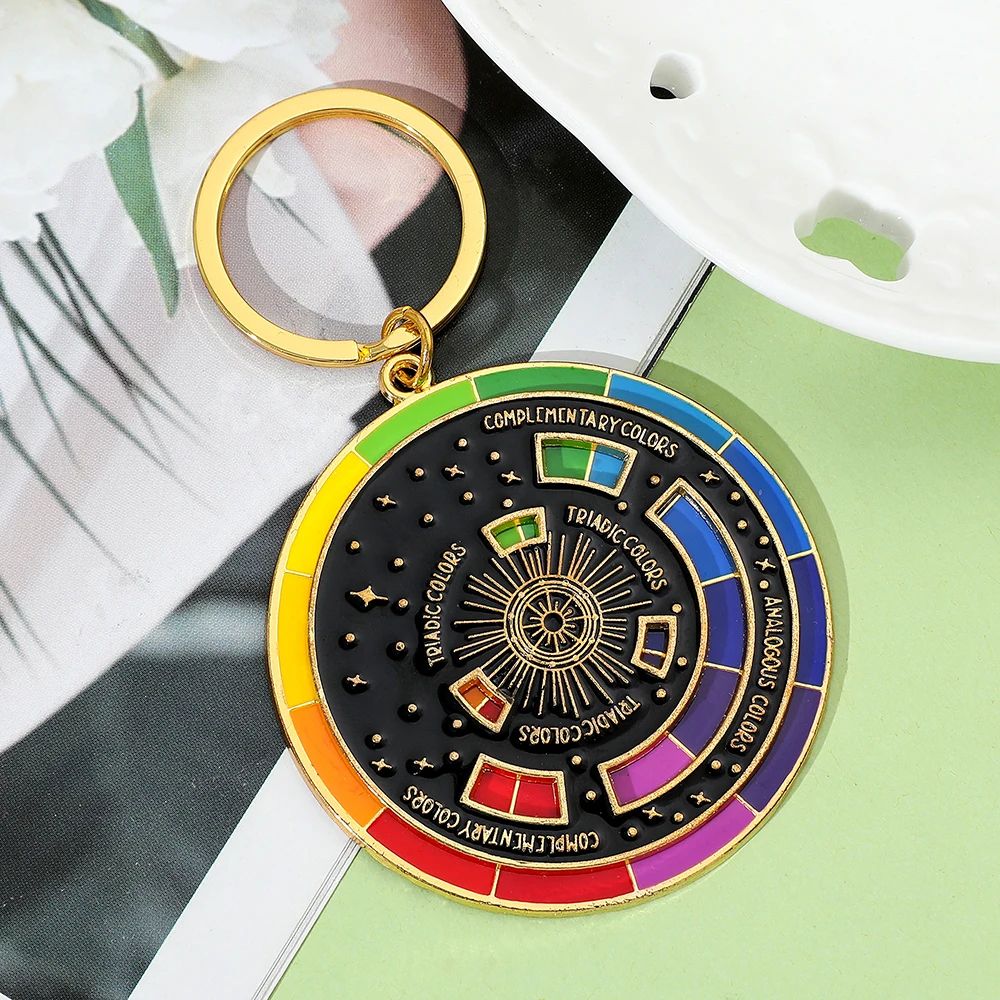 Color Wheel Keyring For Painters Interactive Art Keychain  Gift For Artists 4