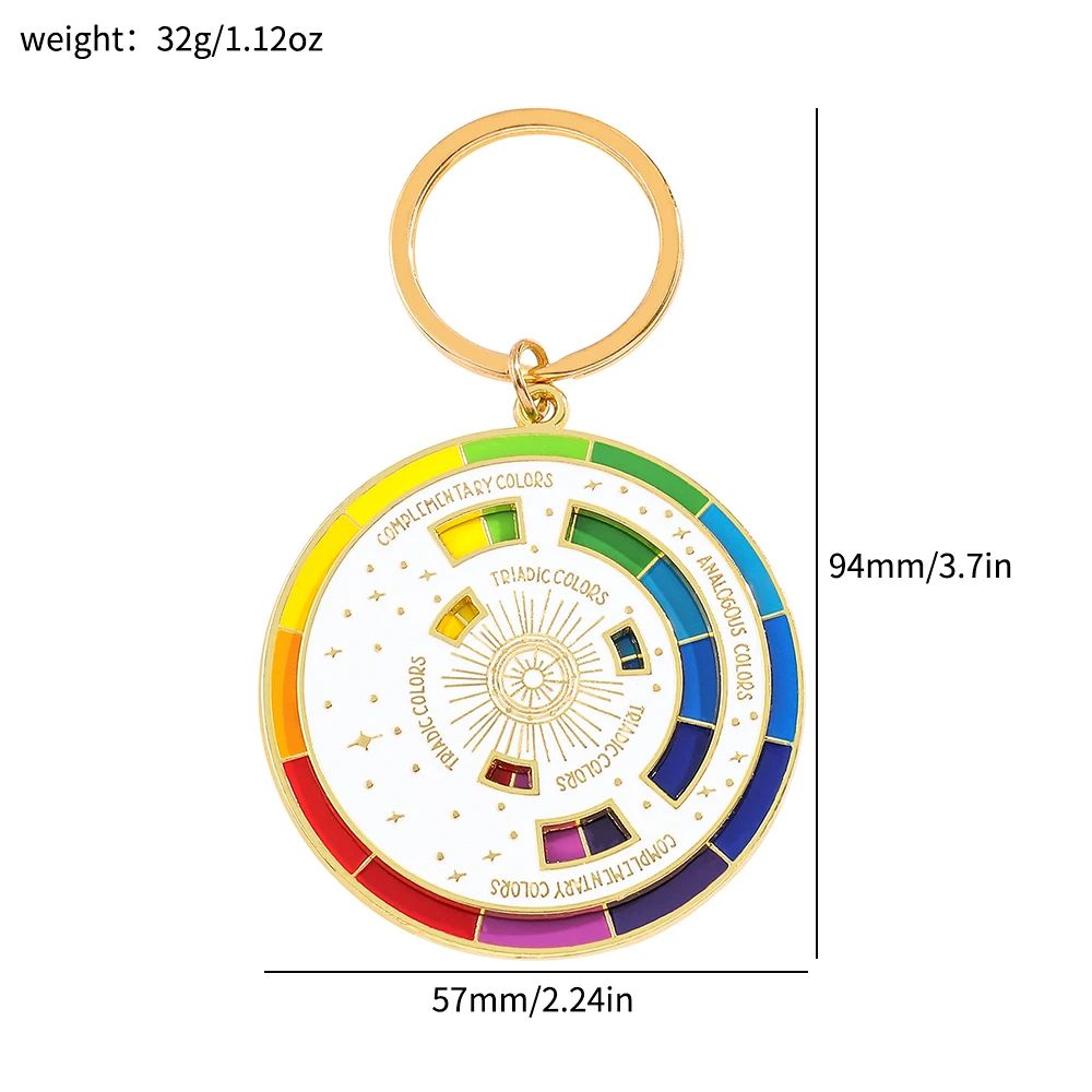Color Wheel Keyring For Painters Interactive Art Keychain  Gift For Artists 5