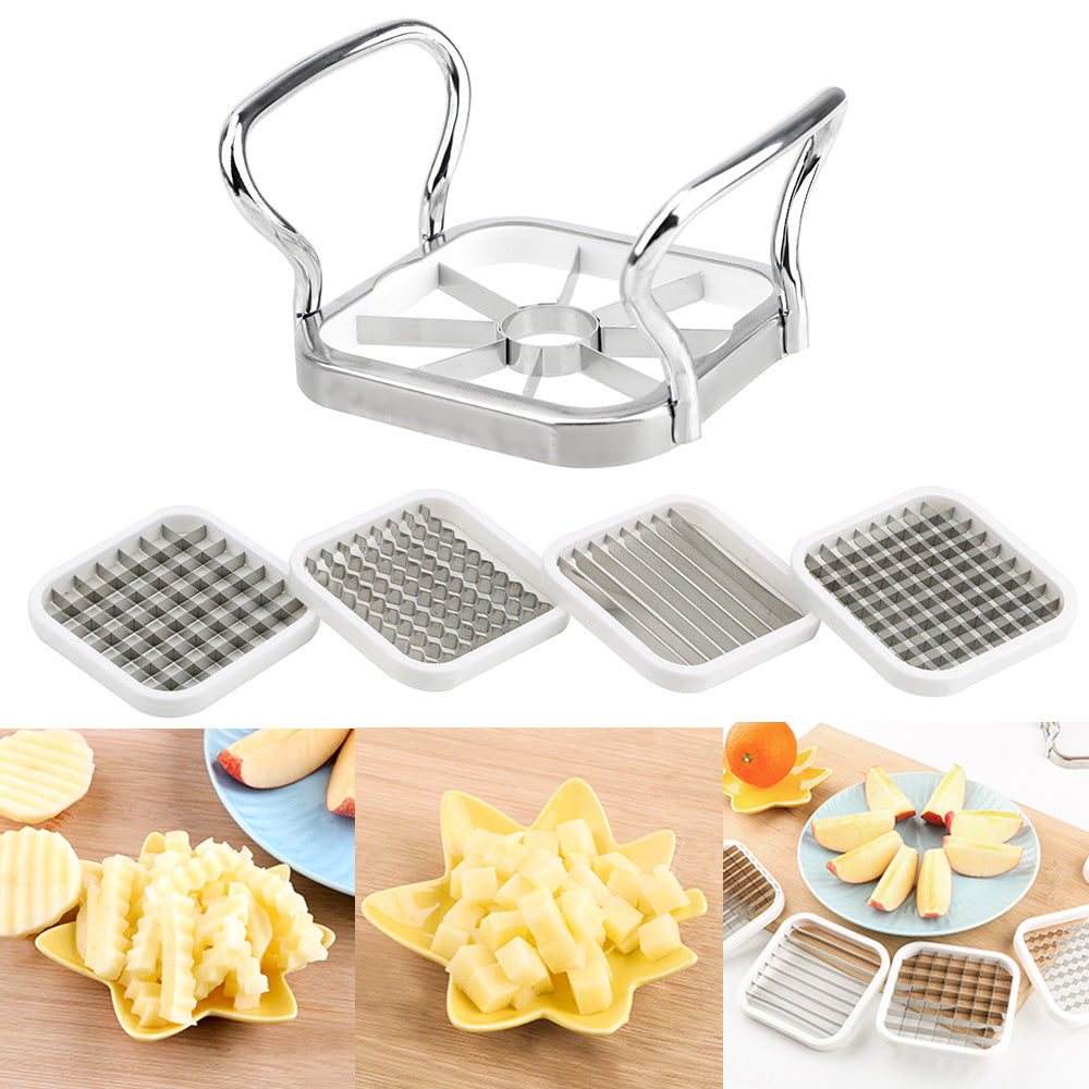 Stainless Steel Fruit Cutter & Slicer Multi-Functional Kitchen Gadget for Perfect Slices of Apples, Pears & Potatoes