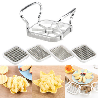 Stainless Steel Fruit Cutter & Slicer Multi-Functional Kitchen Gadget for Perfect Slices of Apples, Pears & Potatoes