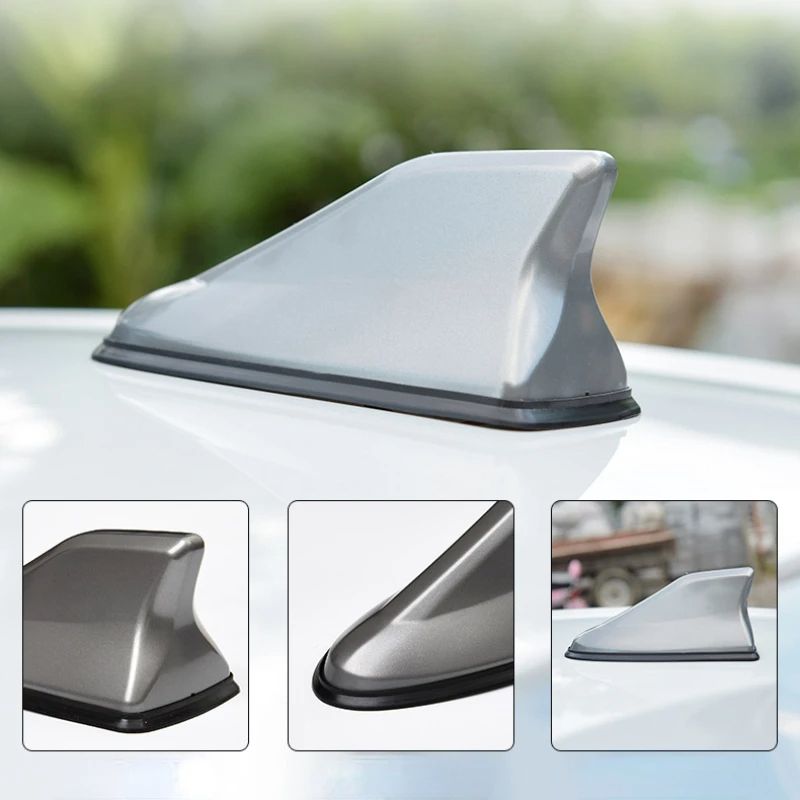 Universal Car Shark Fin Antenna  FMAM Radio Signal Aerial Roof Mount Sleek Auto Styling Accessory F 5